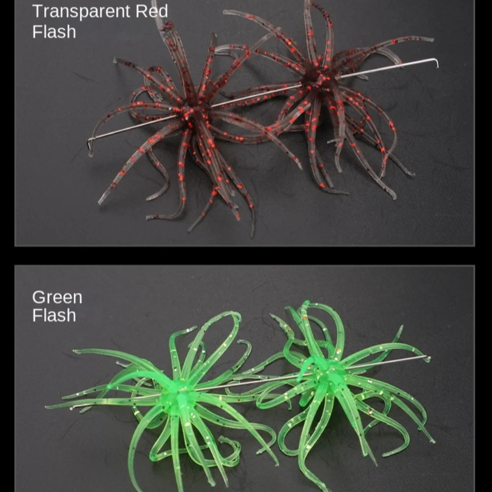 2pcs 2024 Dice Fishing Sea Urchin Lures TPE 1.7g Silicone Worm Lure Handmade Power Urchin BFS Silicone Fishing Lure