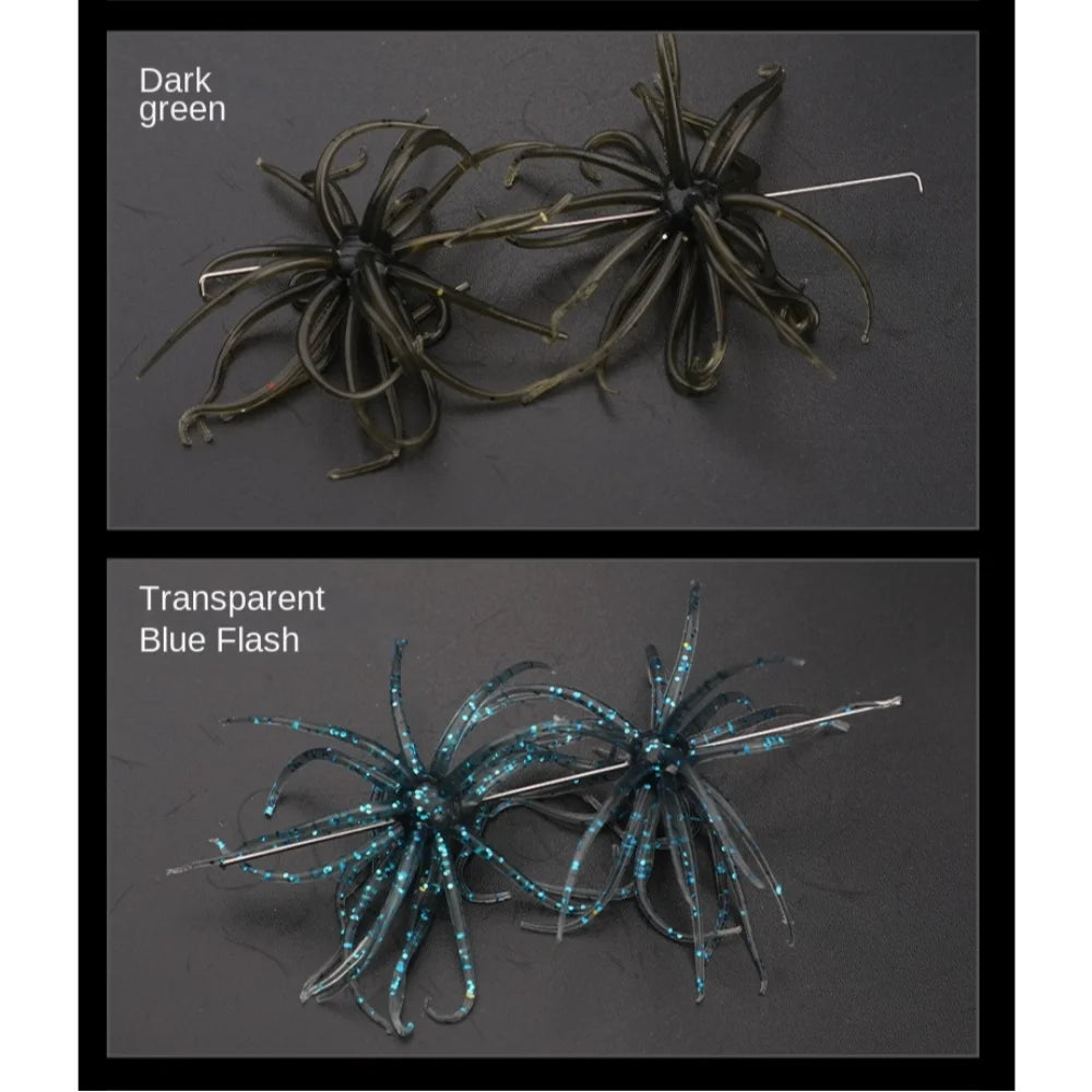 2pcs 2024 Dice Fishing Sea Urchin Lures TPE 1.7g Silicone Worm Lure Handmade Power Urchin BFS Silicone Fishing Lure