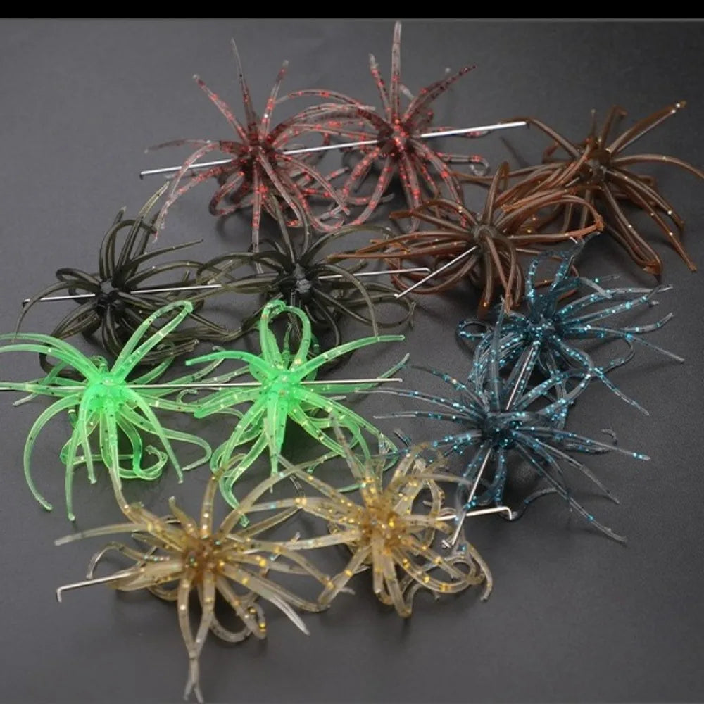 2pcs 2024 Dice Fishing Sea Urchin Lures TPE 1.7g Silicone Worm Lure Handmade Power Urchin BFS Silicone Fishing Lure