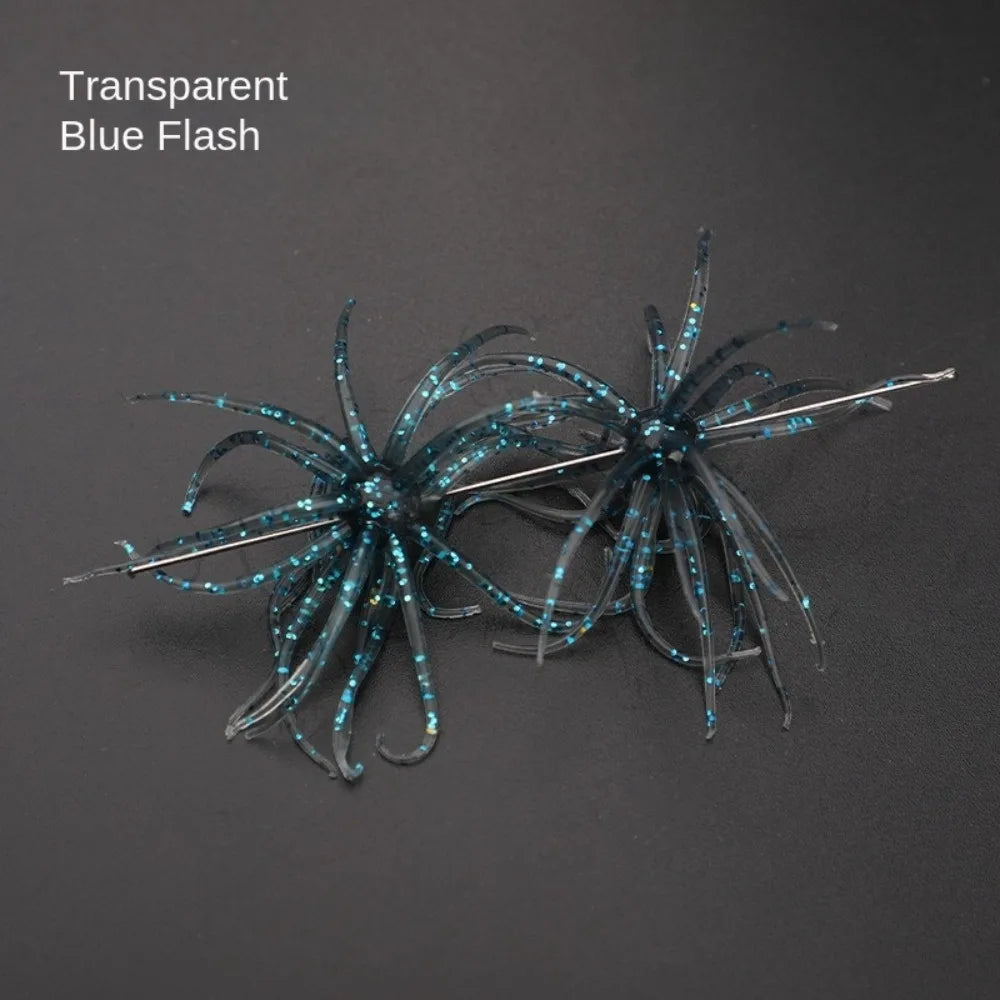 2pcs 2024 Dice Fishing Sea Urchin Lures TPE 1.7g Silicone Worm Lure Handmade Power Urchin BFS Silicone Fishing Lure